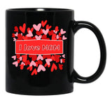 I Love Mom Black Gift Coffee Mug - Black
