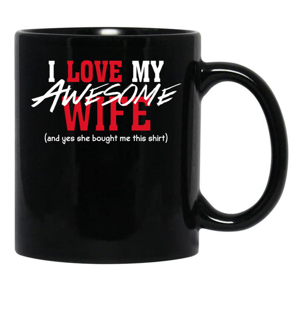 I Love My Awesome Wife Valentines Day Gift Husband 2 Black Gift Coffee Mug - Black