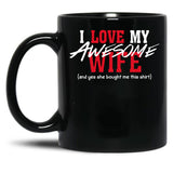 I Love My Awesome Wife Valentines Day Gift Husband 2 Black Gift Coffee Mug