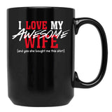 I Love My Awesome Wife Valentines Day Gift Husband 2 Black Gift Coffee Mug - Black