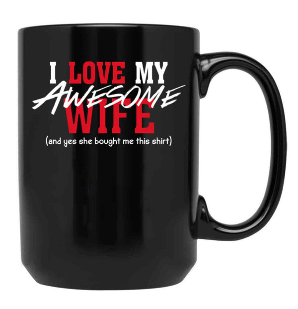 I Love My Awesome Wife Valentines Day Gift Husband 2 Black Gift Coffee Mug - Black
