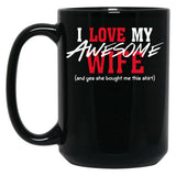 I Love My Awesome Wife Valentines Day Gift Husband 2 Black Gift Coffee Mug
