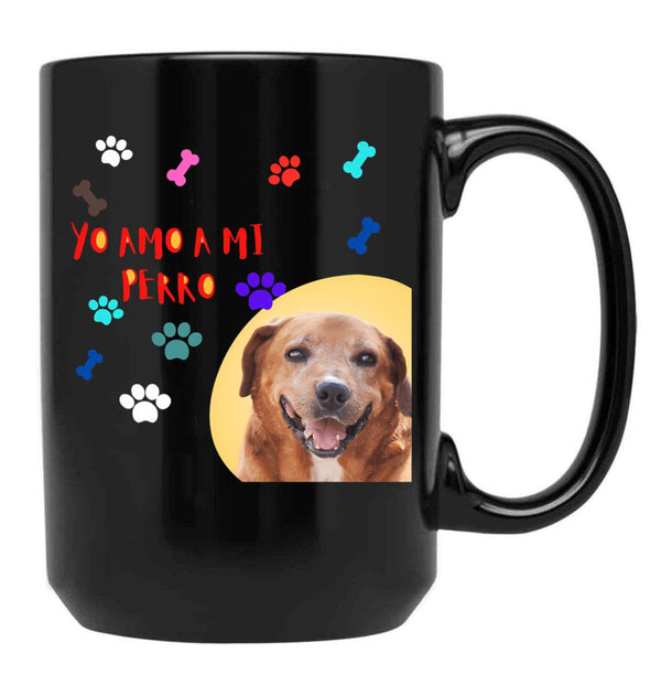 I Love My Dog Black Gift Coffee Mug - Black