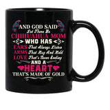 I Love My Dogs Chihuahua Mom Black Coffee Mug - Black