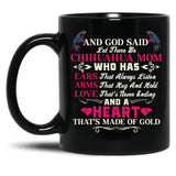 I Love My Dogs Chihuahua Mom Black Coffee Mug