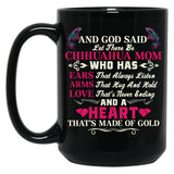 I Love My Dogs Chihuahua Mom Black Gift Coffee Mug