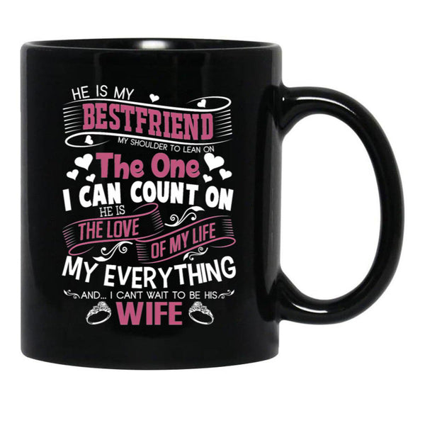 I Love My Future Husband Love Husband Black Gift Coffee Mug - Black