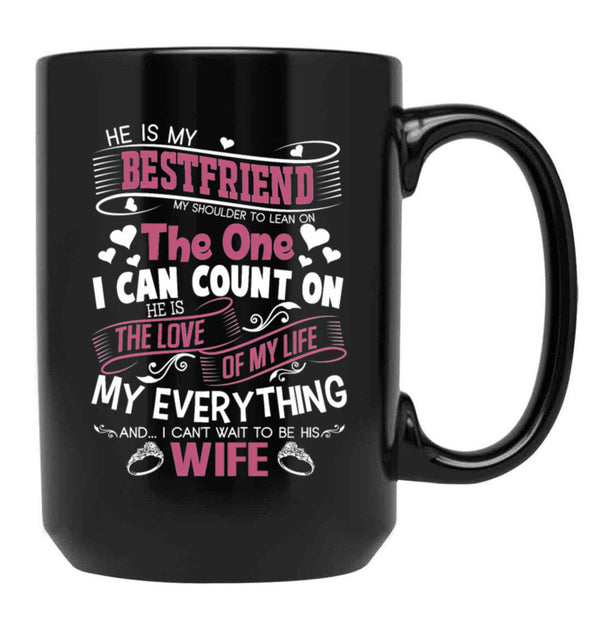 I Love My Future Husband Love Husband Black Coffee Mug - Black