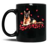 I Love My German Shepherd Dog Dog Mom Dog Dad Valentine Black Coffee Mug