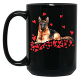 I Love My German Shepherd Dog Dog Mom Dog Dad Valentine Black Coffee Mug