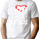 I Love Sucking Dicks with My Butthole Premium Heavyweight Cotton T-Shirt - White