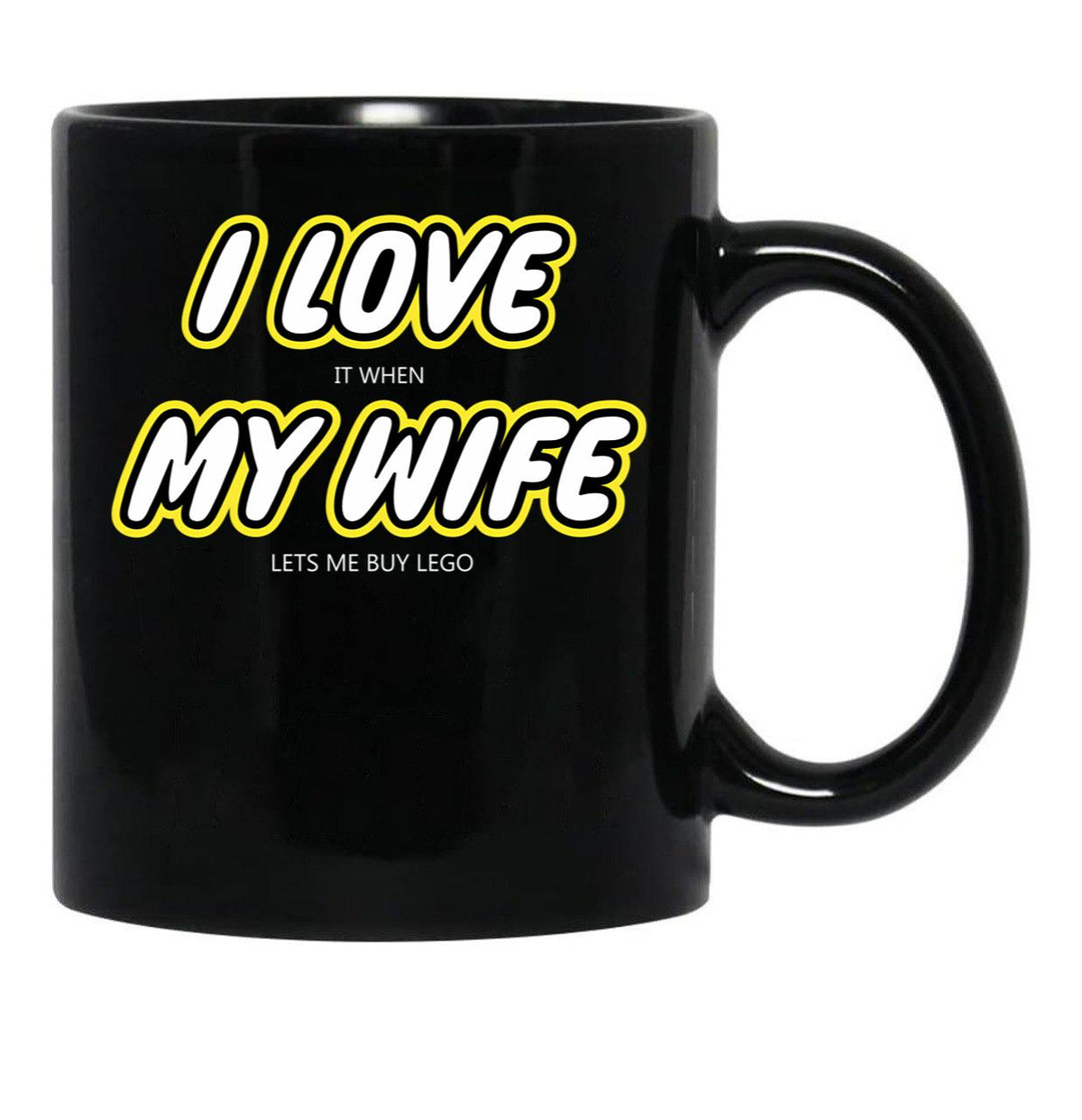 I Love Black Gift Coffee Mug - Black