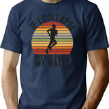 If I Collapse Please Pause My Watch (1) Minimalist Graphic T-Shirt - Unisex Streetwear Tee - Navy