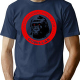 International Order For Gorillas Minimalist Graphic T-Shirt - Unisex Streetwear Tee - Navy