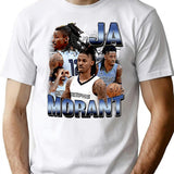Ja Morant - 90'S Bootleg Design Bootleg Graphic T-Shirt - White