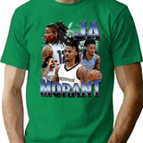 Ja Morant - 90'S Bootleg Design Bootleg Graphic T-Shirt - Green