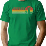Jackalope Retro Stripes - Funny Vintage Desert Cryptid Gift Minimalist Graphic T-Shirt - Unisex Streetwear Tee - Green