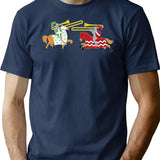 Jousting Funny Trombone For Trombonists Minimalist Graphic T-Shirt - Unisex Streetwear Tee - Navy