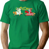 Jousting Funny Trombone For Trombonists Minimalist Graphic T-Shirt - Unisex Streetwear Tee - Green