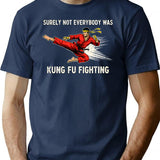 Kung Fu Fighting Minimalist Graphic T-Shirt - Unisex Streetwear Tee - Navy