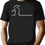 La Linea (3) Minimalist Graphic T-Shirt - Unisex Streetwear Tee - Black