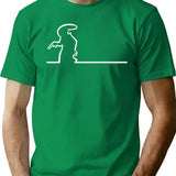 La Linea (3) Minimalist Graphic T-Shirt - Unisex Streetwear Tee - Green
