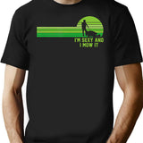 Lawn Mowing Landscaping Im Sexy And I Mow It (1) Minimalist Graphic T-Shirt - Unisex Streetwear Tee - Black
