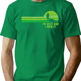Lawn Mowing Landscaping Im Sexy And I Mow It (1) Minimalist Graphic T-Shirt - Unisex Streetwear Tee - Green