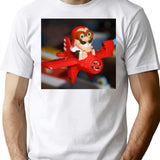 Looping Louie Aircraft Minimalist Graphic T-Shirt - Unisex Streetwear Tee - White