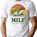 Milf Man I Love Frogs Minimalist Graphic T-Shirt - Unisex Streetwear Tee - White