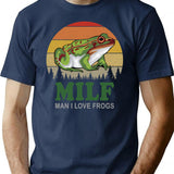 Milf Man I Love Frogs Minimalist Graphic T-Shirt - Unisex Streetwear Tee - Navy