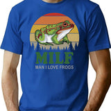 Milf Man I Love Frogs Minimalist Graphic T-Shirt - Unisex Streetwear Tee - Blue