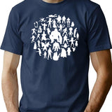Monsters T-Shirt for Men & Women, T-Shirts Graphic Tee - Navy