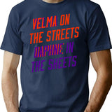 Mystery Ladies Minimalist Graphic T-Shirt - Unisex Streetwear Tee - Navy