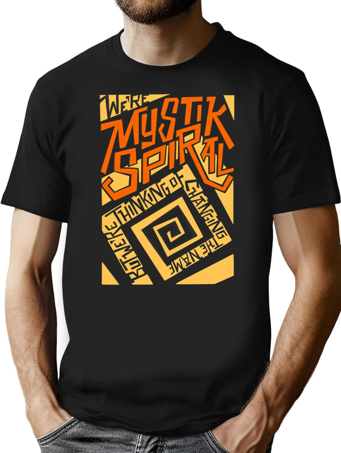 Mystik Spiral (2) Minimalist Graphic T-Shirt - Unisex Streetwear Tee - Black