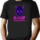 Neon K-Pop Demon Hunters Of Darkness T-Shirt for Men & Women, T-Shirts Graphic Tee - Black