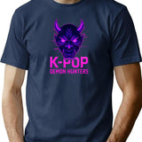 Neon K-Pop Demon Hunters Of Darkness T-Shirt for Men & Women, T-Shirts Graphic Tee - Navy
