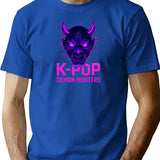 Neon K-Pop Demon Hunters Of Darkness T-Shirt for Men & Women, T-Shirts Graphic Tee - Blue