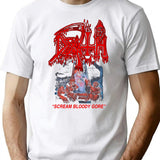 New Death Scream Bloody Gore T-Shirt T-Shirt for Men & Women, T-Shirts Graphic Tee - White