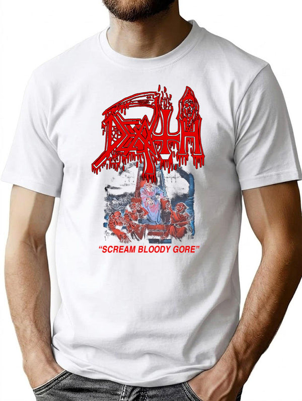 New Death Scream Bloody Gore T-Shirt T-Shirt for Men & Women, T-Shirts Graphic Tee - White