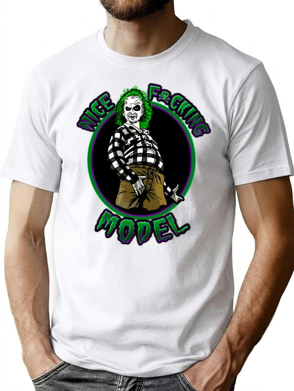 Nice Model T-Shirt for Men & Women, T-Shirts Graphic Tee - White