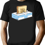 Nichijou - Tissue Box Toaster Minimalist Graphic T-Shirt - Unisex Streetwear Tee - Black