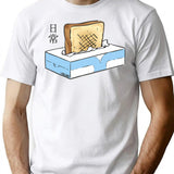 Nichijou - Tissue Box Toaster Minimalist Graphic T-Shirt - Unisex Streetwear Tee - White