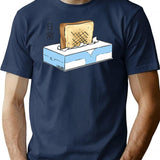 Nichijou - Tissue Box Toaster Minimalist Graphic T-Shirt - Unisex Streetwear Tee - Navy