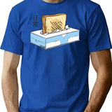 Nichijou - Tissue Box Toaster Minimalist Graphic T-Shirt - Unisex Streetwear Tee - Blue