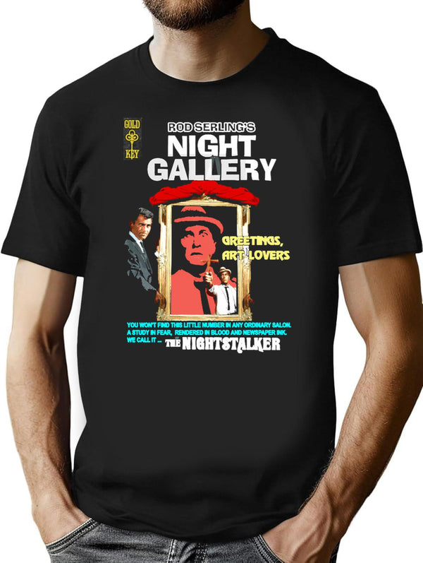 Night Gallery Meets The Night Stalker T-Shirt for Men & Women, T-Shirts Graphic Tee - Black