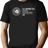 Outpost 31 Antarctic Research Center T-Shirt for Men & Women, T-Shirts Graphic Tee - Black