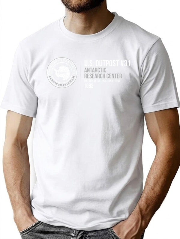 Outpost 31 Antarctic Research Center T-Shirt for Men & Women, T-Shirts Graphic Tee - White