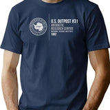 Outpost 31 Antarctic Research Center T-Shirt for Men & Women, T-Shirts Graphic Tee - Navy