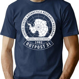 Outpost 31- Pocket Emblem T-Shirt for Men & Women, T-Shirts Graphic Tee - Navy